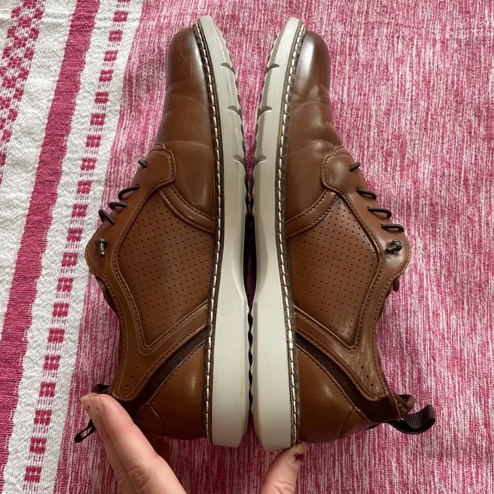 Stacy Adams Sync Plain Toe Elastic Lace-Up Dress Shoes Size 6M